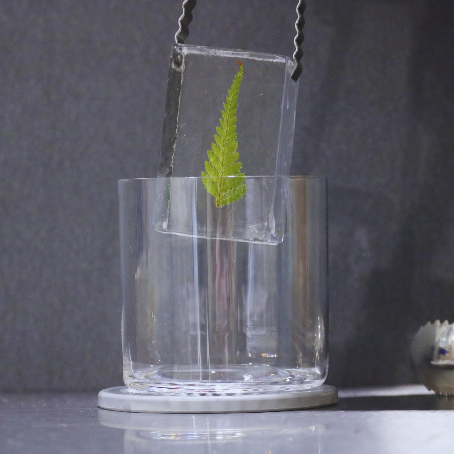 Garnished and Stamped Ice